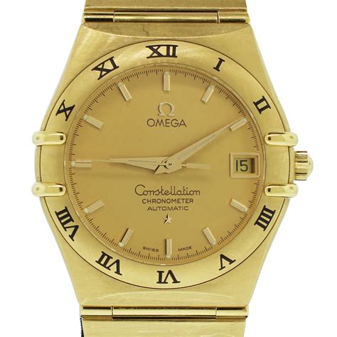 gold mens omega watches|18k gold men's used watches.